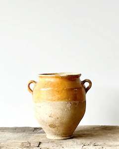 Best Sellers: FRENCH VINTAGE MUSTARD YELLOW CONFIT POT