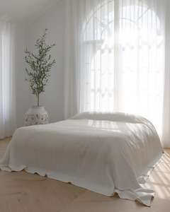 Bedding: LUCA LINEN BED COVER - OFF WHITE