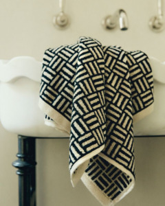 Bathroom: TORRENS HAND TOWEL - SAND & NOIR