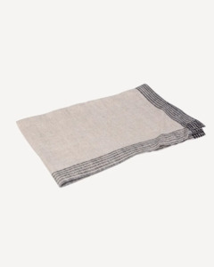 Kitchen Glassware: WOVEN BORDER TEA TOWEL - NATURAL AND BLACK