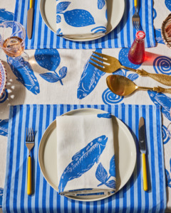 SARDINES NAPKINS SET - BLUE