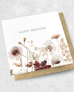 Greeting Card: HAPPY BIRTHDAY DRIED FLOWER - GREETING CARD