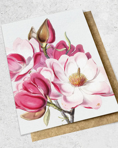 VINTAGE BOTANICAL MAGNOLIA -GREETING CARD