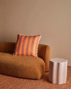 Cushions: BOLD STRIPE - PEACH LINEN CUSHION COVRT 60x60