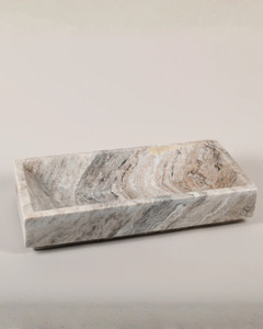 BEIGE RECTANGLE MARBLE DISH/BOWL