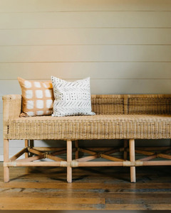 Furniture: MALAWI CANE BALCONY BENCH - NATURAL