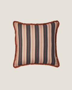 SUITING STRIPE CUSHION - BLACK TAN 50CM