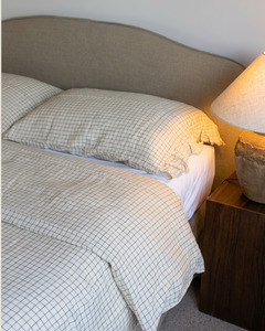 LE LIN DUVET - CINNAMON GRID