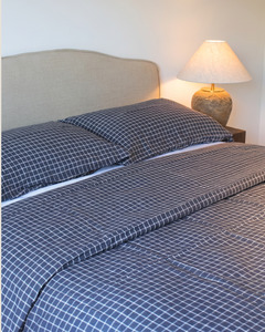 LE LIN DUVET - NAVY GRID