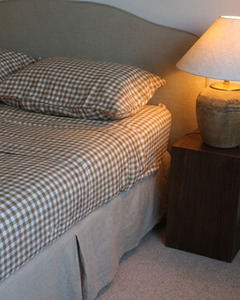 Bedding: LE LIN SHEET SET - CHOCOLATE GINGHAM