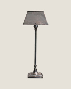 BROOKLYN BRUSHED PEWTER - LAMPBASE WITH METAL SHADE