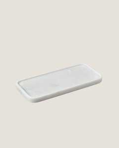 Bathroom: SMALL WHITE MARBLE SHALLOW TRAY