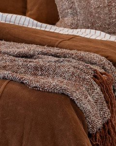 Throws: WABI THROW 100% RECYCLED LINEN - RUST