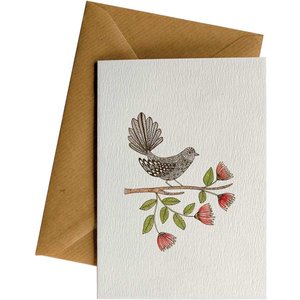 Products: Fantail Pohutukawa Card - Thicket Coffee + Flowers