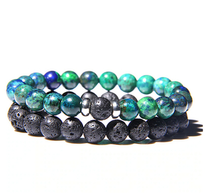 Products: Men's Lava Stone & Imperial Jasper Bracelet Set- SOLD OUT - Think Eco