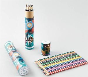 Products: Floss & Rock - Rocket Tube Set of 12 - Colouring Pencils - Think Eco