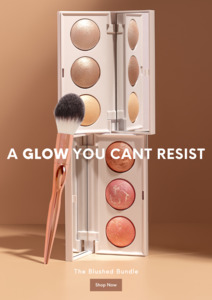 All: Sweet Face Blush Trio + Luminous Light Highlighter Trio + Flawless Finish Blush Brush