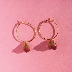 Products: Mini Rose Hoops – SAMPLE - Botanical Jewellery The Third Room