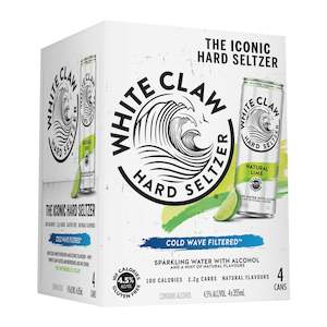 Vodka Rtds: White Claw Natual Lime 4.5% 4pk 355ml Cans