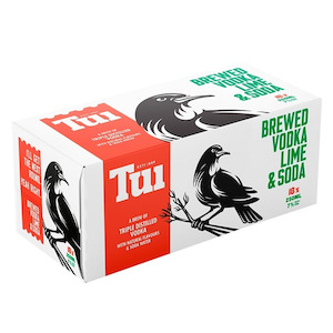 Vodka Rtds: Tui Vodka Lime & Soda 18pk Cans