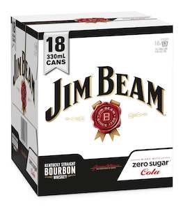 Liqueurs: Jim Beam and Cola Zero Sugar 18pk Cans