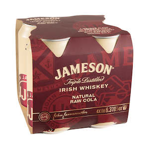Whisky Rtds: Jameson Raw Cola 4pk 375ml 6.3% Cans