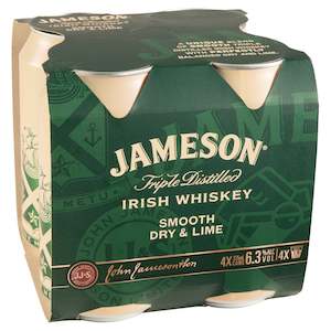 Whisky Rtds: Jameson Dry & Lime 6.3% 375ml 4pk Cans