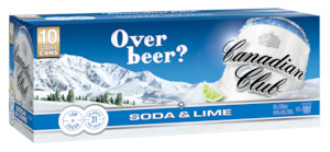 Whisky Rtds: Canadian Club Soda & Lime 4.8% Cans 10x330ml