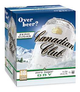 Canadian Club Dry Zero Sugar 18 Pk 4.8% 330ml Can