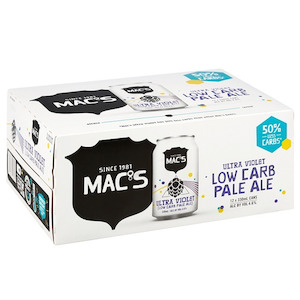 New Zealand Beer: Mac's Ultra Violet Low Carb Pale Ale Cans 12 x 330ml