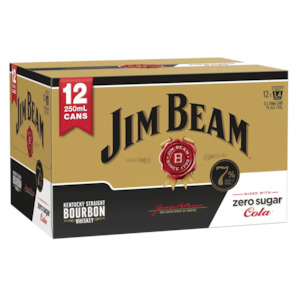 Bourbon Rtds: Jim Beam Gold Zero 7% 12pk 250 Ml Cans