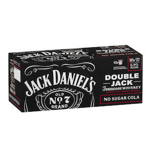 Jack Daniel's Double Jack No Sugar Cola 6.9% 10pk Cans 375ml