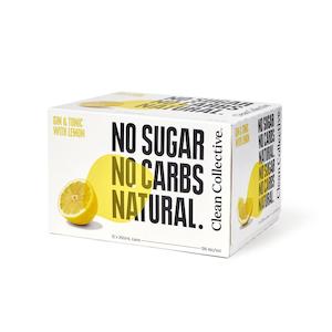 Gin Rtds: Clean Collective Gin & Tonic with Lemon 5% Cans 12x250ml