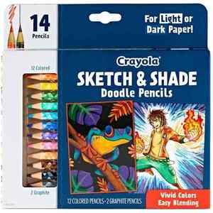 Crayola Coloured Pencils Full Size Sketch and Shade 14 Pack