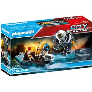 Playmobil Playset - Police Jet Pack With Boat