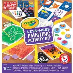 Crayola Less Mess Painting Activity Kit 48 Piece Craft Set