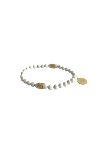 Jewellery: Beaded Bracelet - Cream Howlite