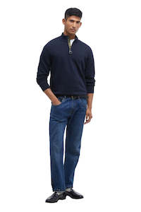 Knitwear Sweatshirts: Cotton Half Zip Knitted Jumper