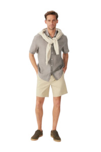 Shirts Long Sleeved: Newman Linen SS Shirt - Dark Olive/Olive