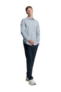 Shirt Stretch Allover Print - Seablue