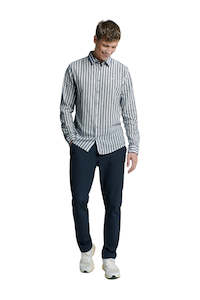 Shirt Verical Big Stripes - Indigo Blue