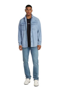 Shirts Long Sleeved 1: Dakota Slim Shirt - Sun Faded Blue Mist