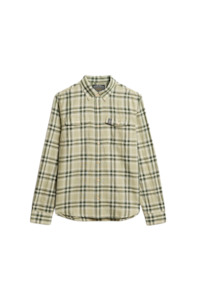 Shirts Long Sleeved 1: Merchant Linen Check Shirt - Green Check