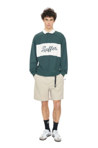 Sweatshirts Hoodies: Pique Rugby Crew - Golf Green