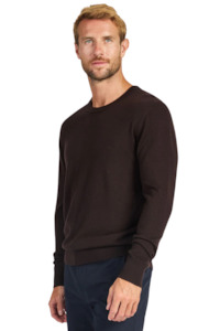 Sweatshirts Hoodies: Academy Merino Crew - Coffee Bean