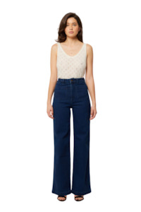 Womens Fashion Denim: Sailor Long Dark Stone - Dark Vintage Indigo
