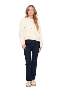 Womens Fashion Knitwear Sweatshirts: Dagna Sweatshirt - Ice Flame Hearts