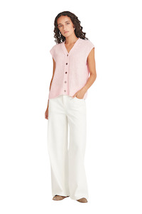 Womens Fashion Knitwear Sweatshirts: Sandon Knit Vest - Pink Parfait
