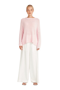 Womens Fashion Knitwear Sweatshirts: Frank Weekender - Pink Parfait