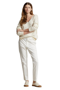 Cropped Slim Fit Twill Chino
